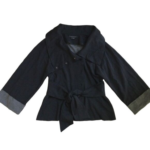 Theory Sheena Charcoal Grey Lightweight Shawl Collar Jacket - Picture 1 of 8